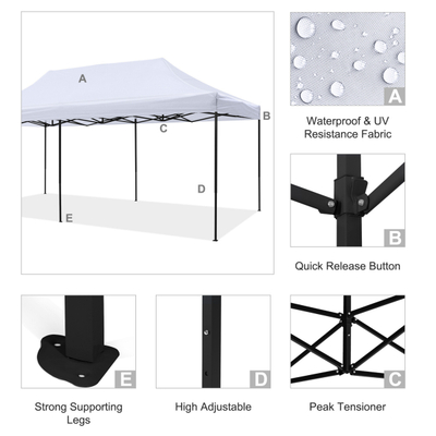 Tendë kopshti Matthew 3x6x3,10Hcm (HM6312), zezë/ bardhë
