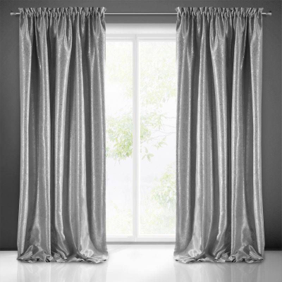 Perde EUROFIRANY Curtain Ekskluziw EBRU, 135x270 cm, gri argjendi