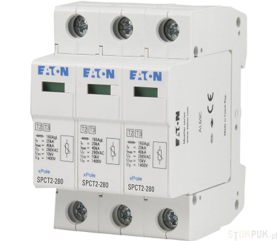 Mbrojtës nga mbingarkesa Eaton SPCT2-280/3, 3 faza, për shina DIN 35mm