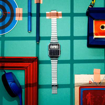 Orë dore Casio Vintage, e argjendtë