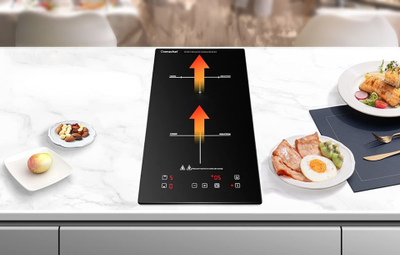Индукциска плоча Amzchef IRC119, 3300W, две зони за готвење, црна