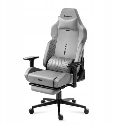 Karrige gaming Huzaro Force 8.1, velvet, me mbështetëse këmbësh, gri