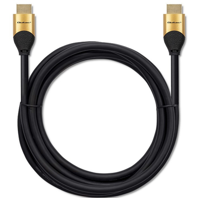 Kabllo HDMI Qoltec 50355, 2m, Ultra High Speed 2.1, e zezë