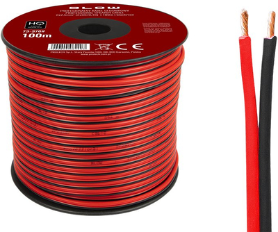 Kabllo audio Blow 79-376N, 2x2.5mm, 100m, e kuqe me të zezë, për punë profesionale