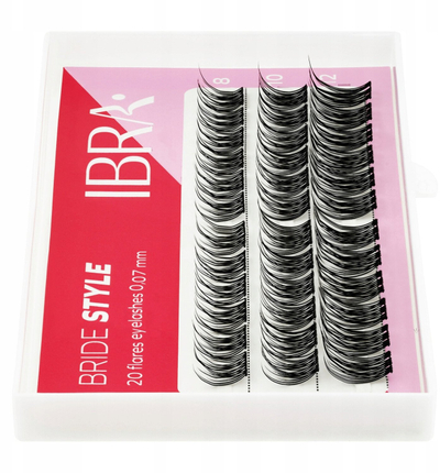 Qerpikë tufë Ibra Bride Style, 20 copa, 0.07 mm, të zinj