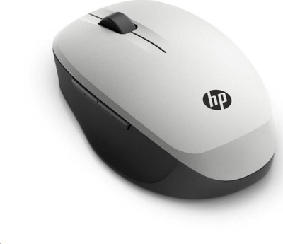 Maus HP Dual, wireless, Bluetooth, USB, i zi dhe i argjendtë