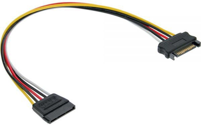 Kabllo furnizimi InLine 29651C, SATA Power 15 pin M në F, 1 m, e zezë