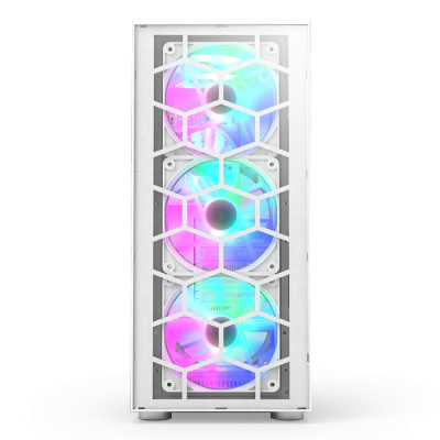 Kase PC Montech X3 Glass – Mid-Tower, 6 Fan RGB, Panel Xhami i Temperuar – white