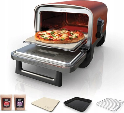 Furrë pice Ninja Woodfire Pro OO101EU, 2400W, elektrike, e kuqe