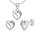 Set Pendant për varëse dhe vathë për femra Silvego Glittering Hearts JJJS659