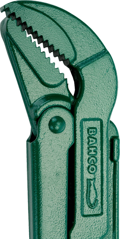Çelës tubash Bahco Alligator, 1", nozha të drejta 45°, i gjelbër