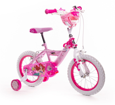 Biçikletë për fëmijë Huffy Princess Jr 24371W, 14", me rrota ndihmëse, rozë