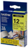 Shirit i laminum për etiketa Brother TZe‑C31, 12mm x 5m, i zi mbi të verdhë