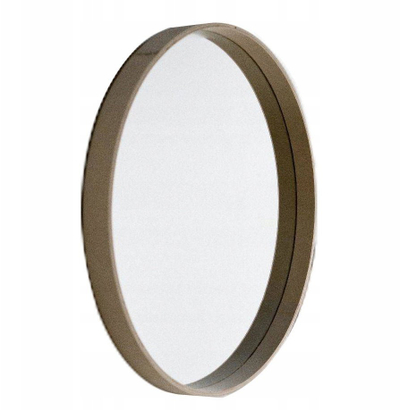 Pasqyrë me kornizë druri Simple Classic, e rrumbullakët, Ø50 cm, bezhë