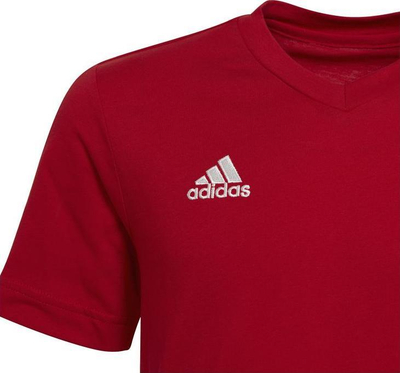 Bluzë sportive për kalamaj adidas Entrada 22 Tee Jr HC0446, pambuk 100%, me teknologi Aeroready, e kuqe