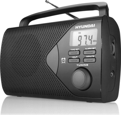 Radio portative Hyundai PR200B, FM/AM, ekran LCD, e zezë