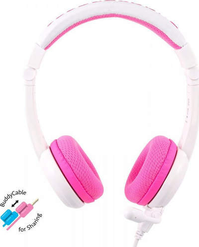 Kufje për fëmijë BuddyPhones School+, rozë