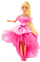 Kukull Lean Toys Anlily Glitter Ball Gown, gjymtyrë lëvizëse, flokë biondë, fustan rozë me shkëlqim