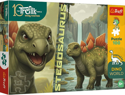 Puzzle Trefl The Treflik Family Stegosaurus, 100 pjesë, për fëmijë 5+, shumëngjyrësh