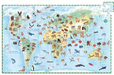 Puzzle vëzhgimi Djeco Observation Animals, 100 pjesë, për fëmijë