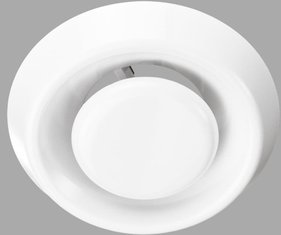Difuzer ventilimi plastik 4", tavan dhe mur, i bardhë