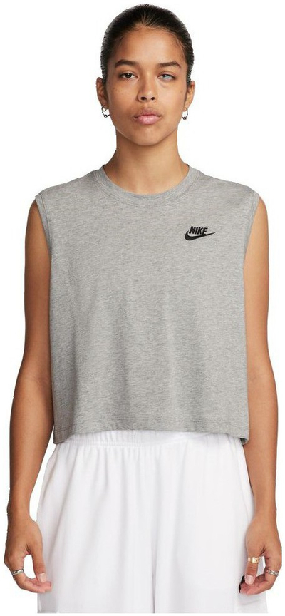 Bluzë pa mëngë Nike Sportswear Club, e shkurtër, e gri e errët