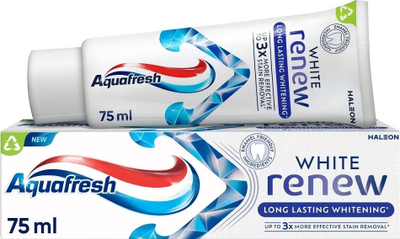 Pasta dhëmbësh Aquafresh White Renew Whitening, zbardhim që zgjat, aromë mente
