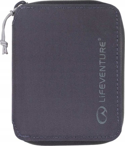 Portofol Lifeventure RFiD Bi-Fold, material i ricikluar, me zinxhir, gri i errët