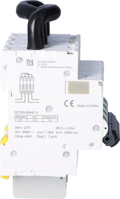 Ndërprerës qarku Schneider Electric C120 A9N, 2 pole, 13A, 800V DC, i bardhë