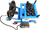 Prensë pneumo hidraulike mobile Forsage 75T, 75 ton, me rrota, blu