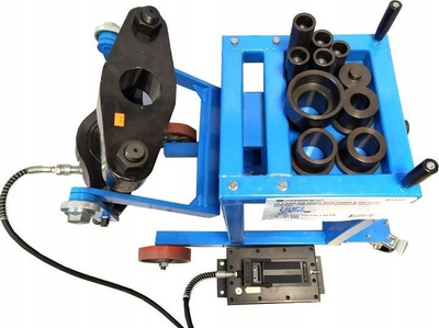 Prensë pneumo hidraulike mobile Forsage 75T, 75 ton, me rrota, blu