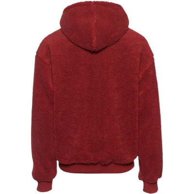 Блуза со капуљача Karl Kani Metal Signature Teddy OG Hoodie, полиестер, темно црвена