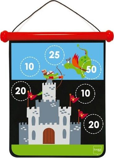 Игра со стрели Scratch Dart Game Knight Medium, двострана, магнетна, разнобојна