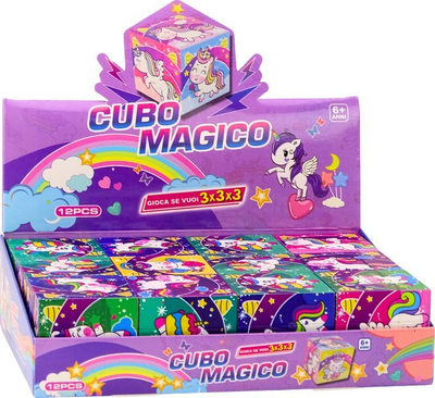 Kubi magjik edukativ Magic Cube Unicorns, lojë me mend, shumëngjyrësh