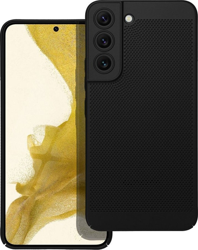 Mbulesë telefoni Breezy për Samsung Galaxy S22, plastike fleksibile, dizajn i ventiluar, e zezë