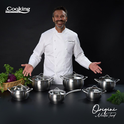 Tenxhere Heinner ORIGINI by Chef Nicolai Tand, 3.3L, 20x11cm, inoks me kapak xhami, argjend