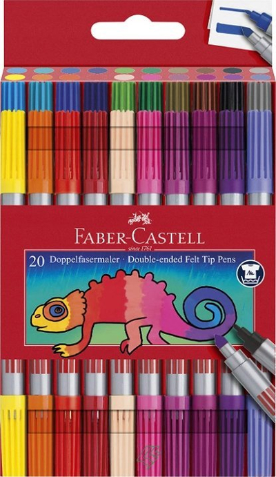 Marker me dy anë Faber-Castell 151119, felt tip, ngjyrë