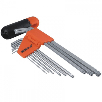 Set i çelësave hex Dedra, 1.5-10mm, 9 copë, i argjendtë