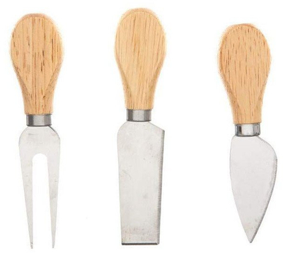Set për djathë Secret De Gourmet, 5 pjesë, bambu dhe xham, ngjyrë natyrale