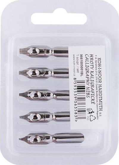 Set majash kalligrafie Penac Calligraphy Nibs, 5 copë, metalike