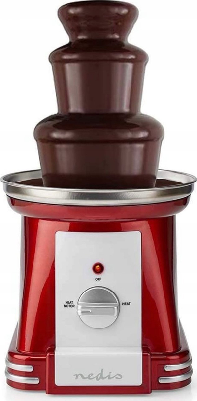 Fontanë çokollate Nedis Retro, me 3 kate, 500 ml 90W, e kuqe me të bardhë