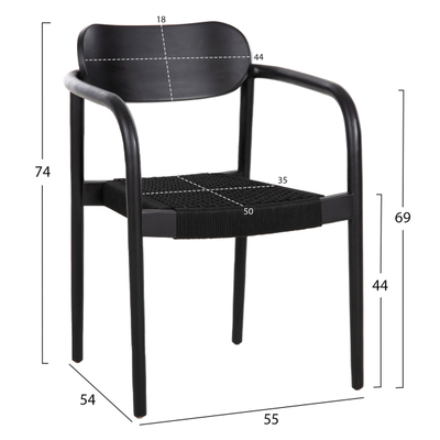 Set ngrënieje 5-pjesësh Oslo Φ120x?cm & 4 karrige (HM21075.01), zezë