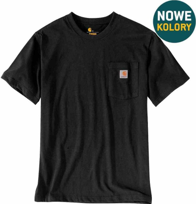 Bluzë Carhartt Workwear K87 me xhep, pambuk, me mëngë të shkurtra, e zezë, XS
