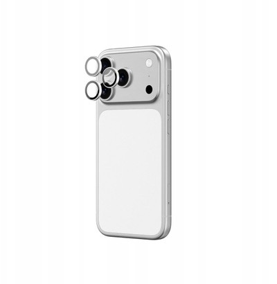 Stikla mbrojtëse për kamerë AmazingThing Sapphire, për iPhone 17 Pro Pro Max, me kornizë argjendi