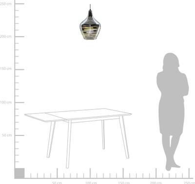 Lampë varëse Beliani Sangone, xham, shkon me LED, argjend