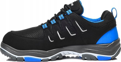 Këpucë sigurie Elten William Blue Low ESD S1P, numri 48, antistatike, të zeza me blu