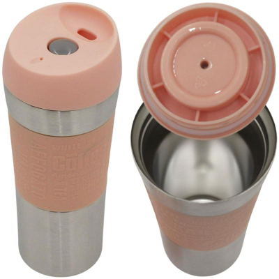 Gotë termike Excellent Houseware, 350ml, çelik inox, rozë