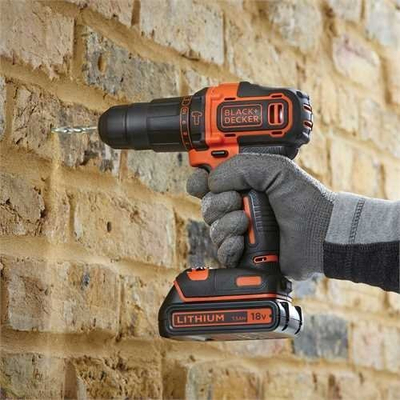 Trapano me çekiç Black+Decker BDC718AS2F, 18V, 1.5Ah Li-Ion, portokalli me të zezë