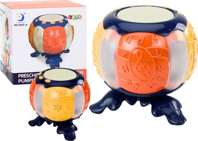 Lodër edukative muzikore Leantoys Pumpkin, me drita, për fëmijë 3+, portokalli