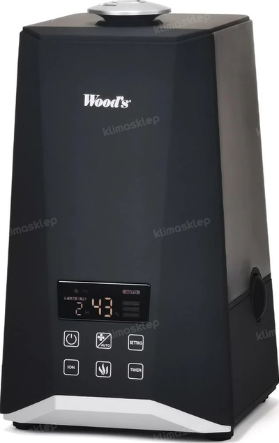 Lagështues ajri Wood's WHU600, ultrasonik 50m², depozitë 5.5L, i zi